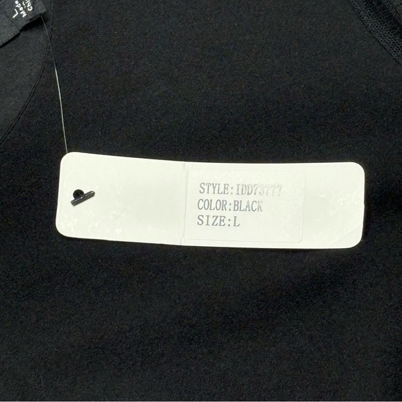 Ina Black Cocktail Party Evening Dress Sheer Bell Sleeve Details Size L - Picture 15 of 15